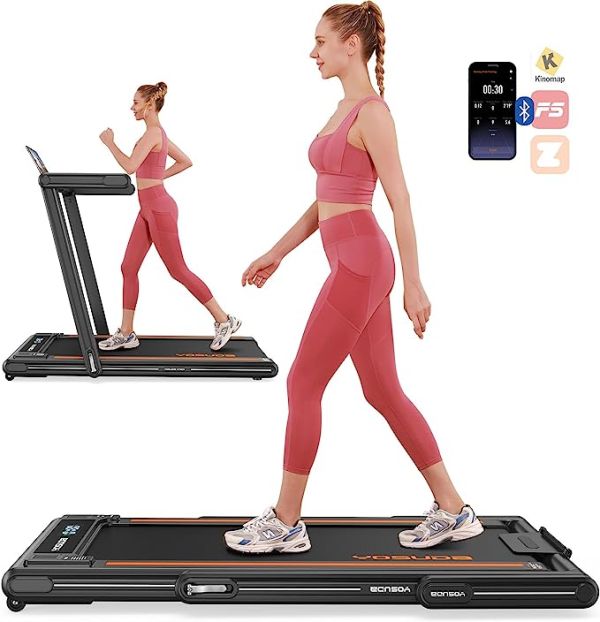 YOSUDA Treadmill, 2 in 1 Under Desk Treadmill 2.5HP, Walking Pad for Home/Office, Smart Walking Treadmill with App, Walking Jogging Machine with 265 lbs Weight Capacity Remote Control LED Display