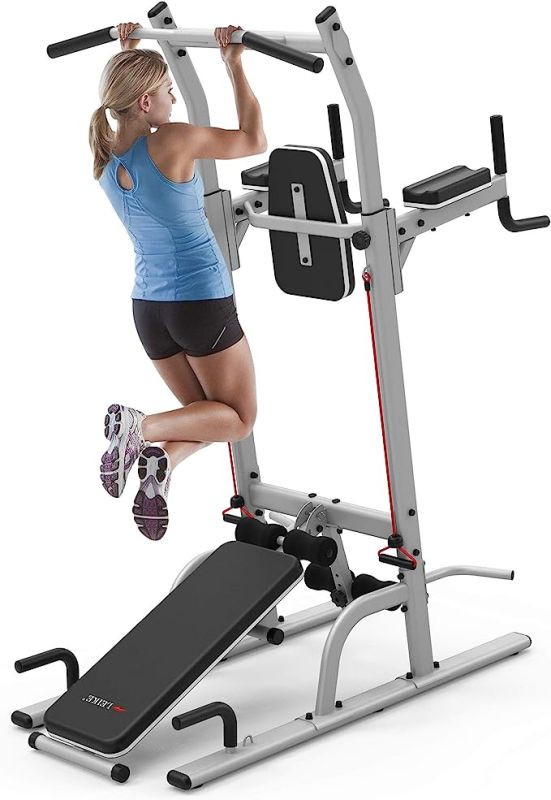 leikefitness Multifunction Power Tower Exercise Equipment,Pull Up Dip Station,Height Adjustable for Home Gym Strength Training Fitness Equipment,Dip Stands,Pull Up Bars,Push Up Bars,VKR