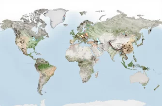 A detailed world map illustrating global cold plunge locations, featuring the canals of Venice and other notable sites, with icons representing cold plunge spots, water splashes, and subtle color coding to indicate temperature ranges, all without any text or labels.