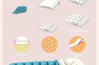 A detailed illustration showcasing the evolution of weighted blanket design. Start with a very early, simple blanket with visible stitching and minimal weight distribution. Progress through several iterations, showing increasing complexity in the stitching patterns, the materials used (e.g., cotton, wool, synthetic fibers), and the weight distribution techniques (e.g., evenly distributed beads, quilted patterns). The final image depicts a modern, high-quality weighted blanket with a sophisticate