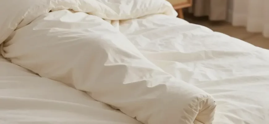 A cozy bedroom scene with a person comfortably using a 25 lb weighted blanket. The room is warm and inviting, with soft lighting and comfortable bedding. Focus on the blanket's texture and how it provides a sense of security and relaxation.