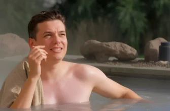 A serene outdoor setting with a person emerging from a cold plunge pool, wrapped in a towel, taking a deep breath and smiling, surrounded by natural elements like mist, stones, and greenery, emphasizing recovery and calm