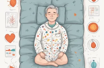 A scientific illustration showing a person lying comfortably on a weighted blanket, with visual representations of deep pressure stimulation and calming effects, including subtle graphics of reduced heart rate, cortisol levels, and increased serotonin/melatonin, in a clean, educational style