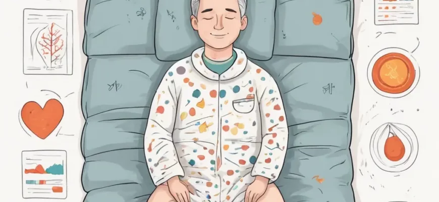 A scientific illustration showing a person lying comfortably on a weighted blanket, with visual representations of deep pressure stimulation and calming effects, including subtle graphics of reduced heart rate, cortisol levels, and increased serotonin/melatonin, in a clean, educational style
