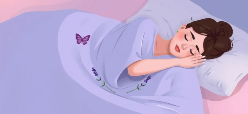 A serene, soft-focus illustration of a weighted blanket draped over a calm person lying in bed, with subtle lupus awareness symbols like a gentle butterfly or lavender sprigs woven into the fabric, warm ambient lighting, no text or numbers